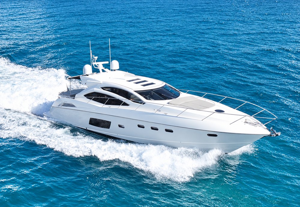 Sunseeker Predator 66 SKY on the water in St Barth